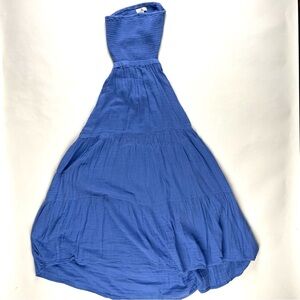 Strapless Blue Maxi Dress rip curl
